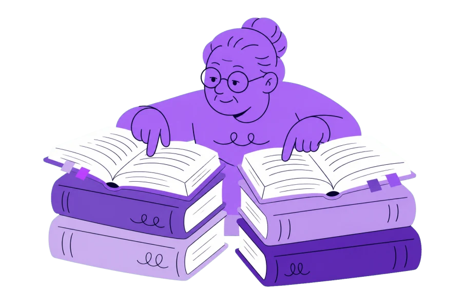 Une lectrice compare deux piles de traductions bibliques